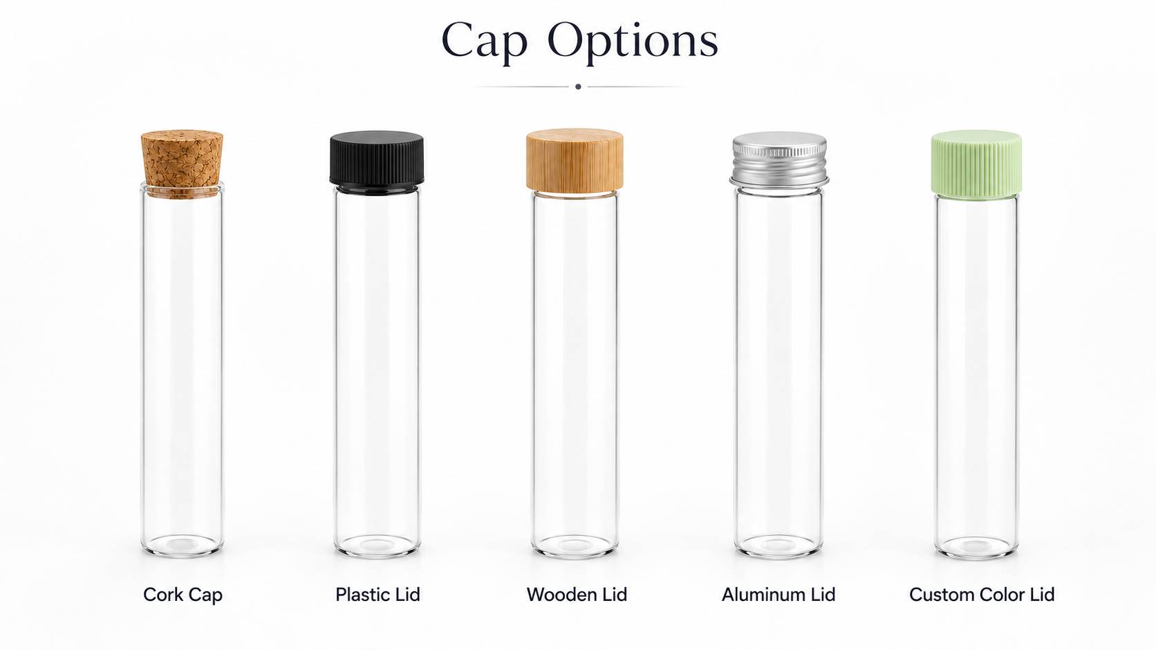 custom glass pre roll tube with cap